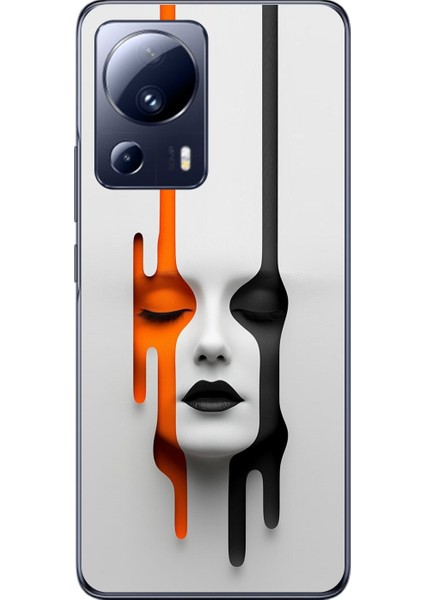 Xiaomi Mi 13 Lite Uyumlu Şeffaf Kılıf Estetik Yüz 1 Tasarımlı