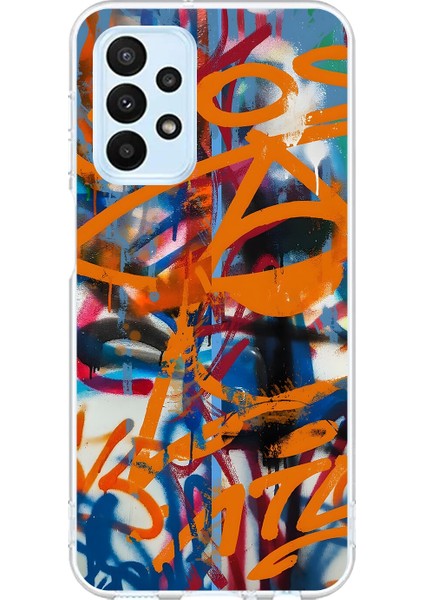 Samsung Galaxy A23 Uyumlu Şeffaf Kılıf Graffiti 2 Tasarımlı