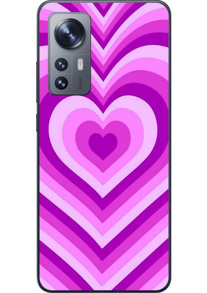 Xiaomi Mi 12 Pro Uyumlu Şeffaf Kılıf Kalp 2 Tasarımlı