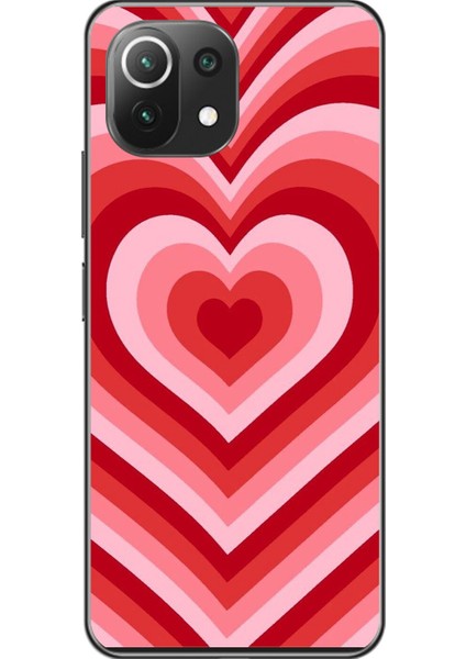 Xiaomi Mi 11 Lite Uyumlu Şeffaf Kılıf Kalp 3 Tasarımlı