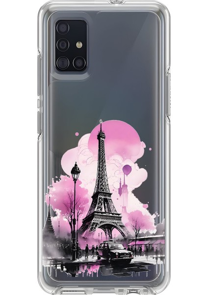 Samsung Galaxy A51 Uyumlu Şeffaf Kılıf Paris 1 Tasarımlı