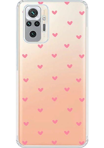 Xiaomi Redmi Note 10 Pro Uyumlu Şeffaf Kılıf Şeffaf Kalp 1 Tasarımlı