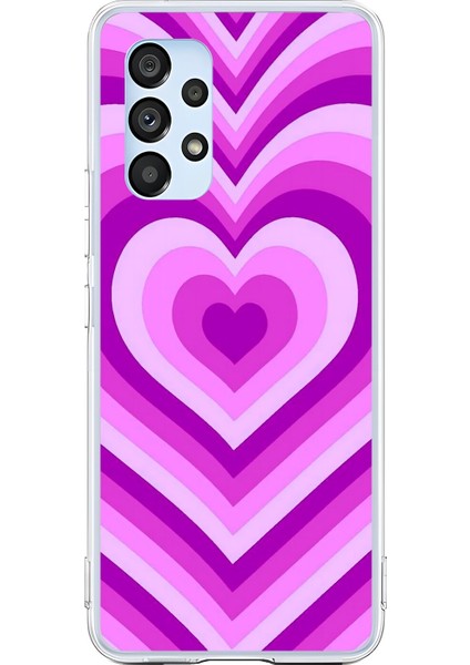 Samsung Galaxy A53 Uyumlu Şeffaf Kılıf Kalp 2 Tasarımlı