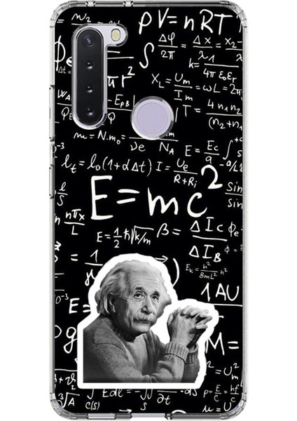 Samsung Galaxy A21 Uyumlu Şeffaf Kılıf Einstein Tasarımlı