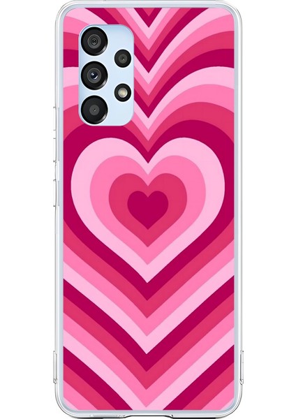 Samsung Galaxy A53 Uyumlu Şeffaf Kılıf Kalp 1 Tasarımlı
