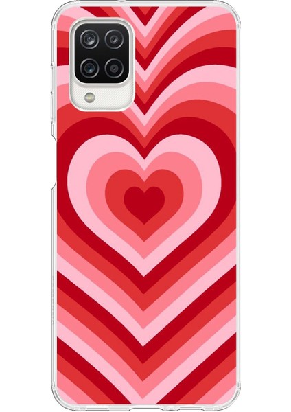 Samsung Galaxy A12 Uyumlu Şeffaf Kılıf Kalp 3 Tasarımlı