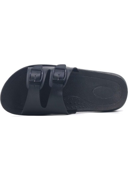 Yumuşak Kaydırmaz Taban Çift Toka Günlük Kadın Terlik Siyah TARZ16131 fiyatları