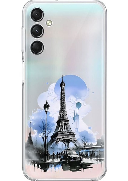 Samsung Galaxy A14 Uyumlu Şeffaf Kılıf Paris 2 Tasarımlı