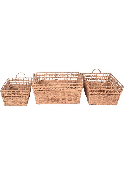 Dekoratif Water Hyacinth/su Sümbülü Sepet 3'lü Set