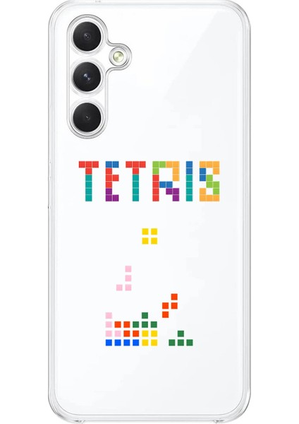 Samsung Galaxy A34 Uyumlu Şeffaf Kılıf 3 Tetris Tasarımlı