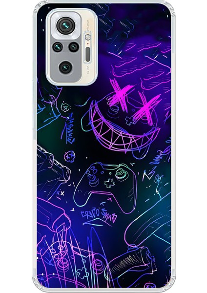 Xiaomi Redmi Note 10 Pro Uyumlu Şeffaf Kılıf Graffiti 4 Tasarımlı