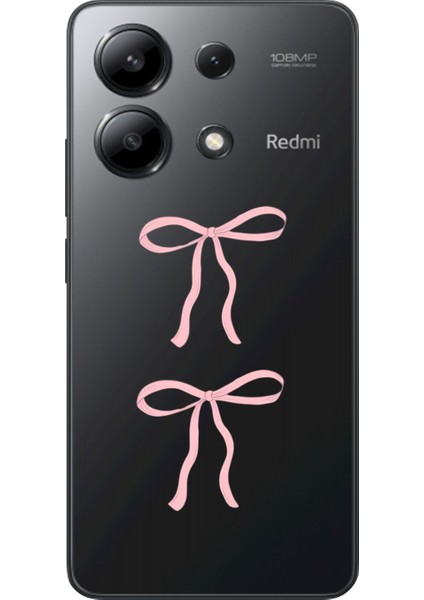 Xiaomi Redmi Note 13 Uyumlu Şeffaf Kılıf Kurdele 1 Tasarımlı
