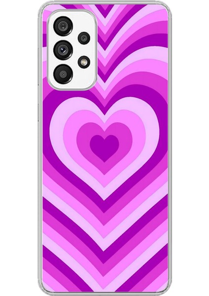 Samsung Galaxy A73 Uyumlu Şeffaf Kılıf Kalp 2 Tasarımlı