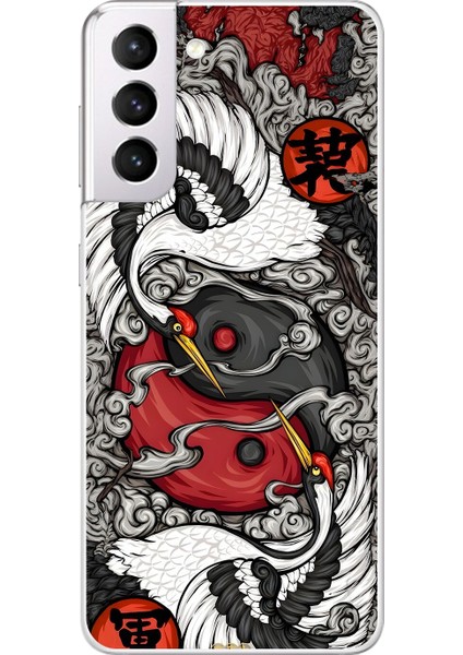 Samsung Galaxy S21 Uyumlu Şeffaf Kılıf Aesthetic 4 Tasarımlı