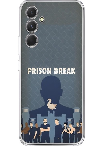 Samsung Galaxy A54 Uyumlu Şeffaf Kılıf Prison Break Tasarımlı