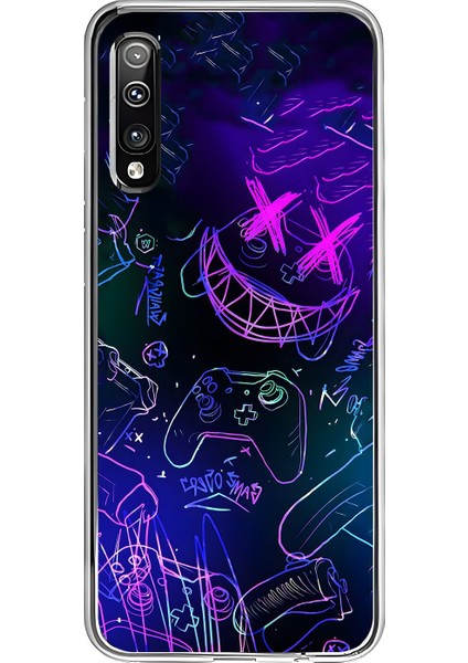 Samsung Galaxy A50 Uyumlu Şeffaf Kılıf Graffiti 4 Tasarımlı