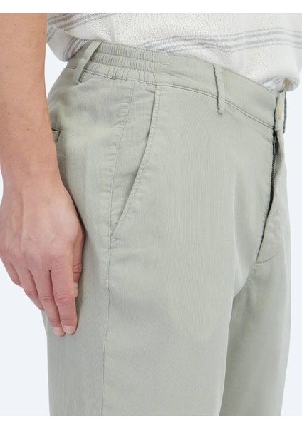 Açık Haki Dokuma Jogging Fit Casual Pamuk Karışımlı Pantolon