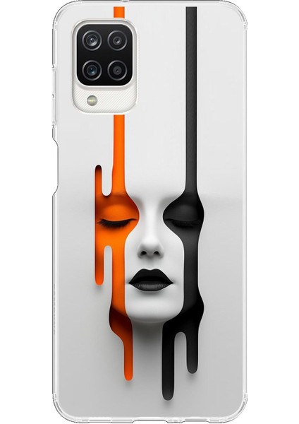 Samsung Galaxy A12 Uyumlu Şeffaf Kılıf Estetik Yüz 1 Tasarımlı