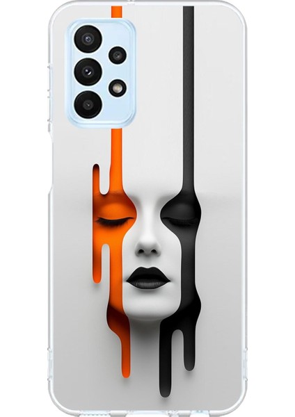 Samsung Galaxy A23 Uyumlu Şeffaf Kılıf Estetik Yüz 1 Tasarımlı
