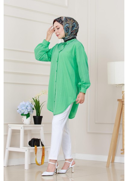 Göğüsü Taş Detaylı Oversize Tunik-Su Yeşili fiyatları