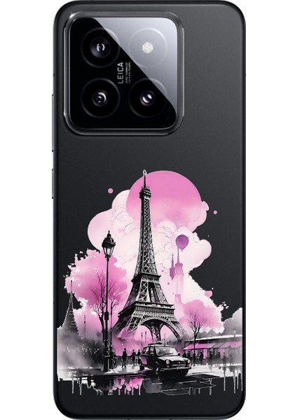 Xiaomi Mi 14 Uyumlu Şeffaf Kılıf Paris 1 Tasarımlı