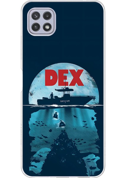 Samsung Galaxy A22 Uyumlu Şeffaf Kılıf Dexter Tasarımlı