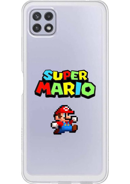 Samsung Galaxy A22 Uyumlu Şeffaf Kılıf 2 Mario Tasarımlı