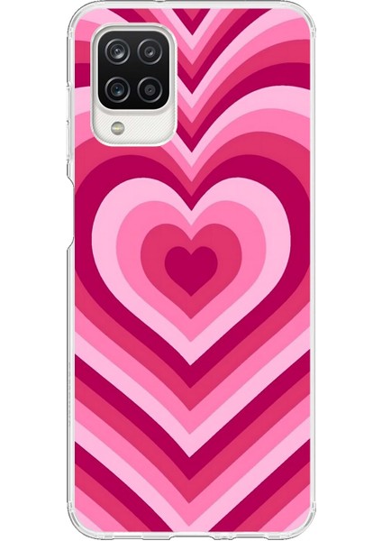 Samsung Galaxy A12 Uyumlu Şeffaf Kılıf Kalp 1 Tasarımlı