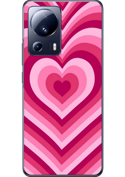 Xiaomi Mi 13 Lite Uyumlu Şeffaf Kılıf Kalp 1 Tasarımlı