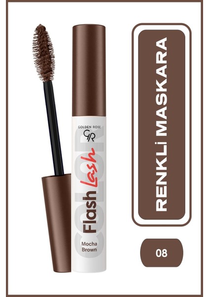 Flash Lash Colered Mascara No:08 Mocha Brown - Renkli Maskara - 8691190515799