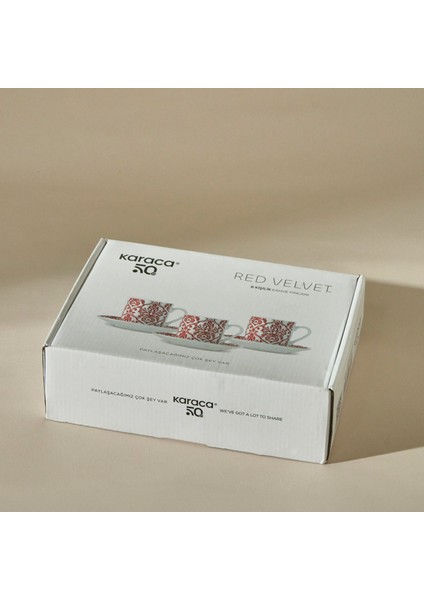 Red Velvet 6 Kişilik Kahve Fincanı 90 ml