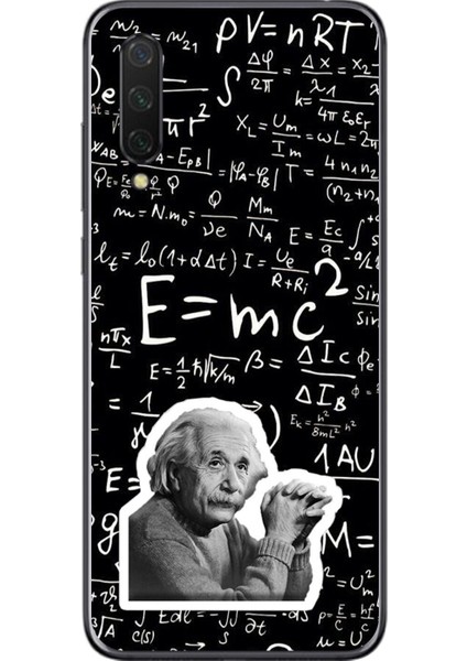 Xiaomi Mi 9 Lite Uyumlu Şeffaf Kılıf Einstein Tasarımlı