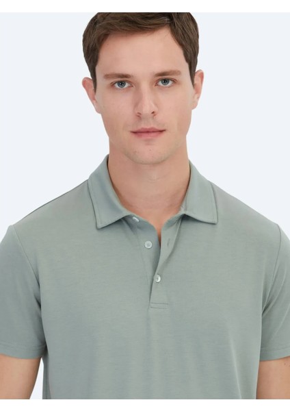 Haki Düz Çevre Dostu Polo Yaka T-Shirt modelleri