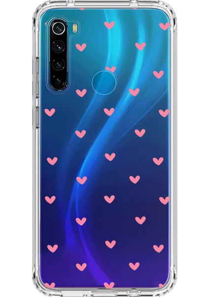 Xiaomi Redmi Note 8 Uyumlu Şeffaf Kılıf Şeffaf Kalp 1 Tasarımlı