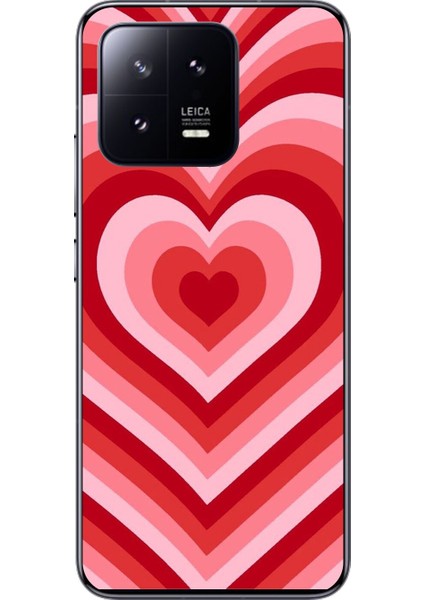 Xiaomi Mi 13 Uyumlu Şeffaf Kılıf Kalp 3 Tasarımlı