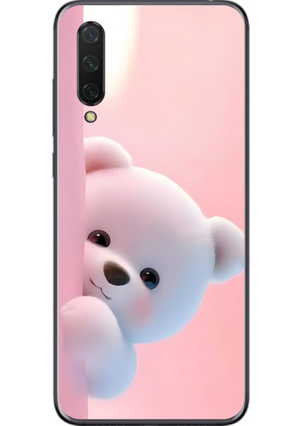 Xiaomi Mi 9 Lite Uyumlu Şeffaf Kılıf 1 Peluş Ayıcık Tasarımlı