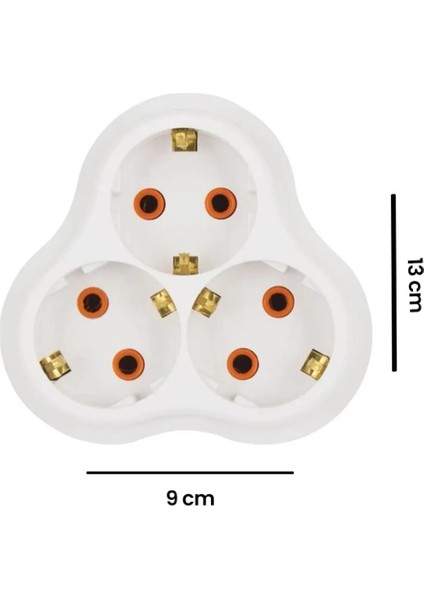 Fiş 3lü Topraklı Priz (Golyat Tipi) Beyaz