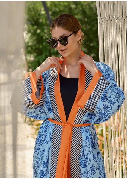 Mavi Çiçekler Kimono fiyatları