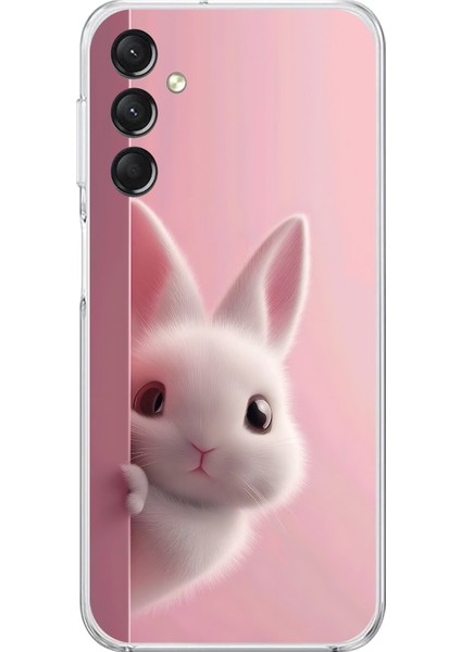 Samsung Galaxy A14 Uyumlu Şeffaf Kılıf 5 Peluş Tavşan Tasarımlı