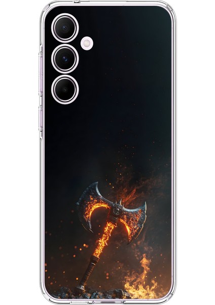 Samsung Galaxy A55 Uyumlu Şeffaf Kılıf Balta Tasarımlı