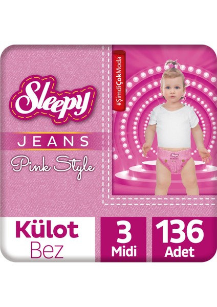 Pink Jeans Külot Bez 3 Numara Midi 4’lü Jumbo 136 Adet