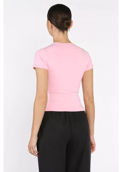 Kadın Bisiklet Yaka Likralı Modal Kumaş Crop Top Bluz P-00016175 modelleri