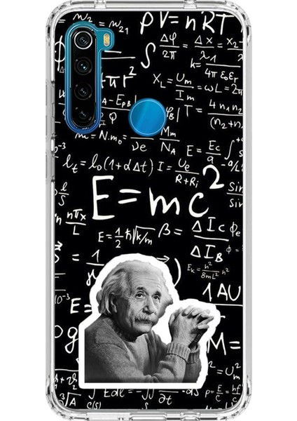 Xiaomi Redmi Note 8 Uyumlu Şeffaf Kılıf Einstein Tasarımlı