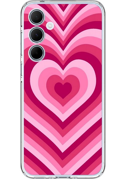 Samsung Galaxy A35 Uyumlu Şeffaf Kılıf Kalp 1 Tasarımlı