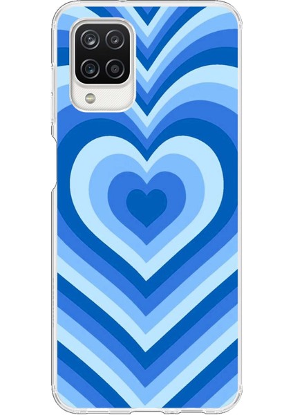 Samsung Galaxy A12 Uyumlu Şeffaf Kılıf Kalp 4 Tasarımlı