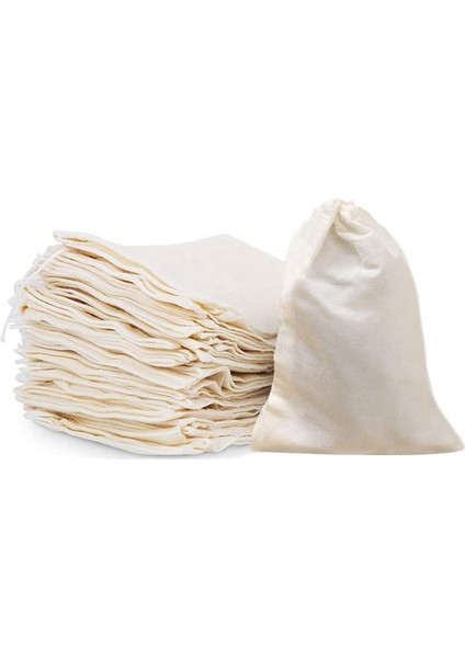 50 Adet 4 x 6 Inç Pamuklu Muslin Çantalar, Çay Için Tekrar Kullanılabilir Bağcıklı Çantalar, Parti Için Tülbent Poşet Çantalar, Ev Depolama (Yurt Dışından)