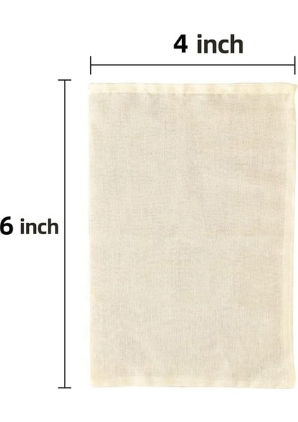 50 Adet 4 x 6 Inç Pamuklu Muslin Çantalar, Çay Için Tekrar Kullanılabilir Bağcıklı Çantalar, Parti Için Tülbent Poşet Çantalar, Ev Depolama (Yurt Dışından)