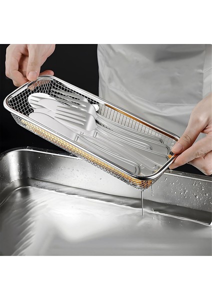 Mutfak Eşyası Kurutma Rafı 2 Paket Paslanmaz Çelik Mutfak Eşyası Tutucu Kompakt Bulaşık Rafı Çubuklar Kaşıklar Süzgeç Sepet Düzenleyici (Yurt Dışından) fırsatları