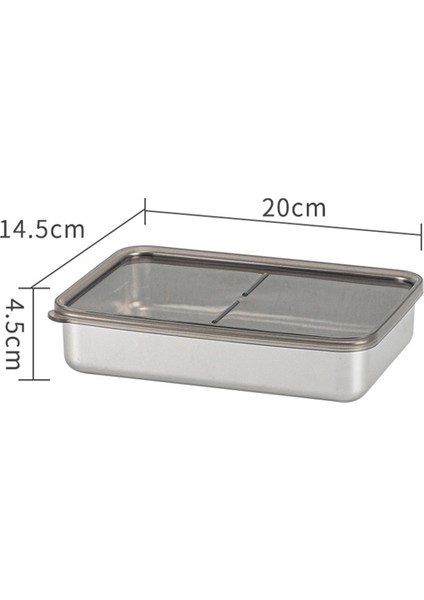 Gıda Saklama Kabı Paslanmaz Çelik Mutfak Saklama Kutusu Sızdırmaz Kapaklı Mutfak Aksesuarları 800ML (Yurt Dışından)
