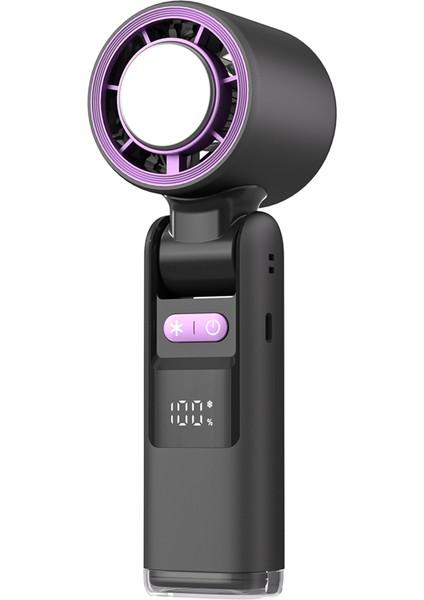 Taşınabilir El Tipi Fan USB Şarjlı Ayarlanabilir Hızlı Dijital Ekranlı Fan Katlanabilir Tasarım Yüksek Hızlı Fan Gece Lambası Ile, A (Yurt Dışından)